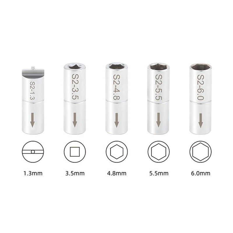 HOUSON Bicycle Spoke Nipple Wrench, 5-in-1 Multi-Function Tool with Interchangeable