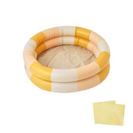 Pool Baby Kids Thick Home Toddler Small Mini Veranda Simple Round Single Person Repair Patch with 2 (White Yellow Stripe)
