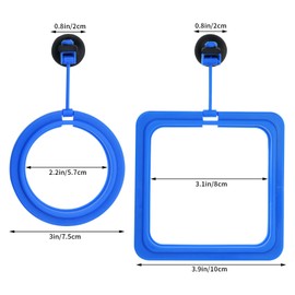 Lystaii 4pcs Fish Feeding Ring Floating Fish Feeder Circle Aquarium Fish Tank Square and Round Shape Feeding Ring with Suction Cup for Guppy, Betta, Goldfish