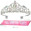 Birthday Girl Sash and Crown - Cute Pink Sash and