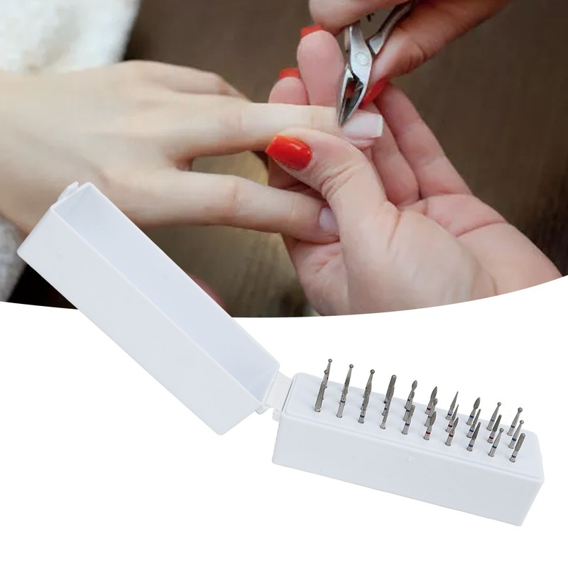 30 Holes Nail Drill Bits with Dustproof Organizer Stainless Steel