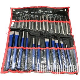 Cal NEW 28pc Punch & Chisel Set Cold Taper Center Pin Metal Steel Punch w/ Pouch
