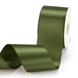 IHKFILAN Satin Ribbon in Moss (50 mm x 22.86 m) Matt Shiny Gift Ribbon Elegant Ribbon for Decorating & Crafts, for Wrapping Special Gifts, for Weddings, Christenings