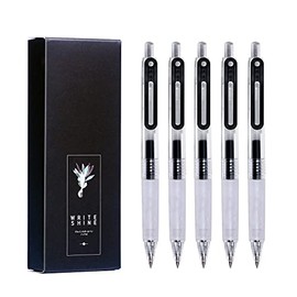 0.38 Ultra Fine Gel Ink Pens Fine Point Smooth Writing Quick Dry Pens for Note Taking,Black Ink, Retractable,5 Count,(235D-0.38)