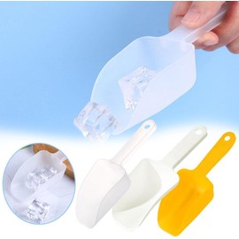 Paletta per il ghiaccio in plastica bianca, paletta per ghiaccio da cucina, freezer, bar, feste di nozze, piccole porzioni per cibo per animali domestici, cani, caramelle, pala da spiaggia