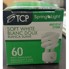 TCP Spring Light 14W=60W Soft White Fluorescent Bulbs (12 Pack) Free Shipping