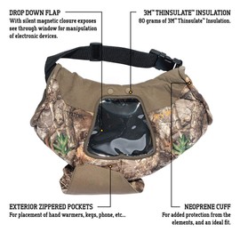 HOT SHOT Men’s Camo Shaped Textpac Hand Muff – Insulated Warmer, Realtree Edge, Outdoor Hunting Camouflage