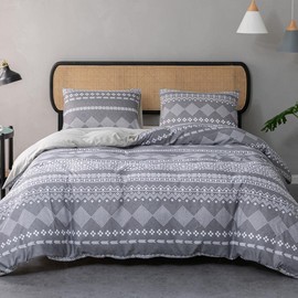 Lekesky Duvet Cover Double Size,Easy Care Comforter Covers,Ultra Soft 100% Washed Microfiber Breathable Bedding Set with Zipper Ties (1 Comforter Cover 200x200cm + 2 Pillow Cases)