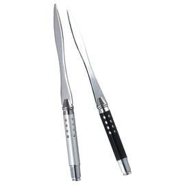 dohobby 2PCS Letter Openers Stainless Steel Black Silver Color Envelope Opener Mail Opener Hand Envelope Slitter