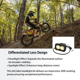 MLWRID Headlight Kit with Mount Bracket Compatible for SurRon Segway X260, Yellow Floodlight dirt bike headlight kit, Sur-ron Accessories (Yellow Light)