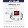 Bandmax Women's Men's Stainless Steel Ring Size 8 Ruby Stone
