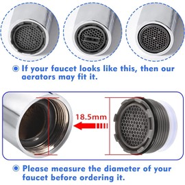 1Set 16.5mm/0.65inch Faucet Filters Aerators Wrenches Bathroom or Kitchen Sink Restrictor Replacement Parts Wrench Removal Tools with Keys Faucet Aerator Removal Tool Kitchen Sink Aerators