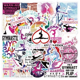 Gymnastics Stickers -50pcs Gymnastics Themed Dancer Stickers for Kids Adults, Vinyl Waterproof Dance for Laptop, Guitar, Water Bottle Journaling Scrapbooking (White)