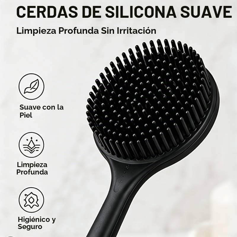 4 Pcs Cepillo Corporal de SiliconaSilicone ScrubberCepillo de Baño Corto