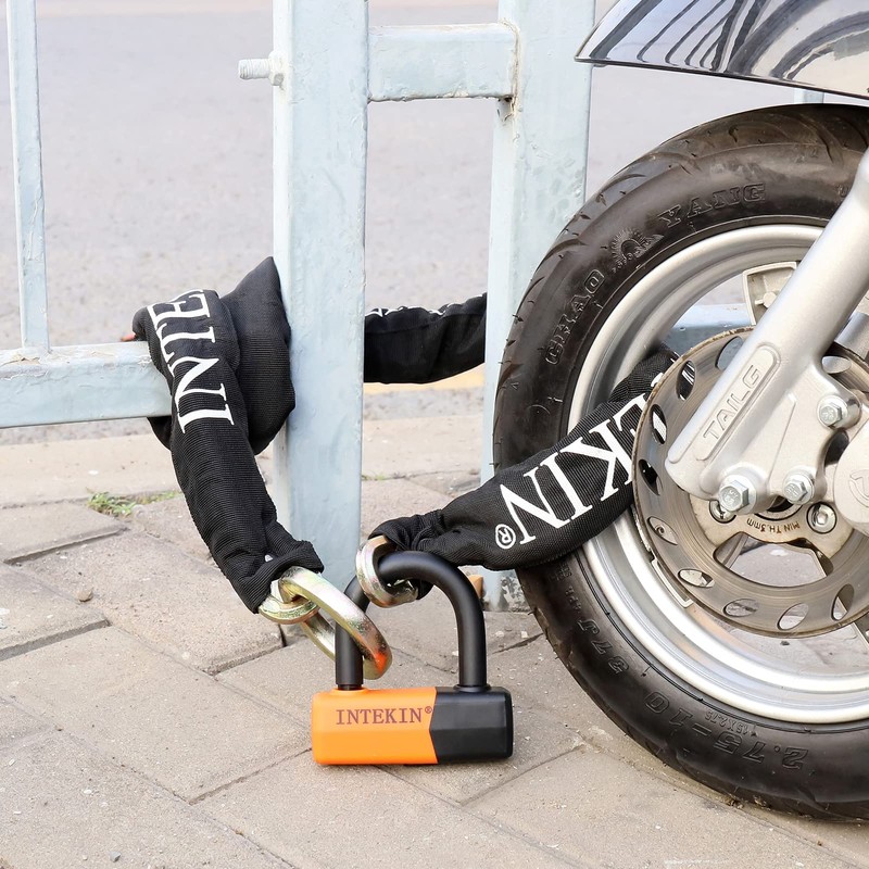 INTEKIN Motorcycle Chain Locks 5FT Motorcycle Lock 12mm Thick Bike