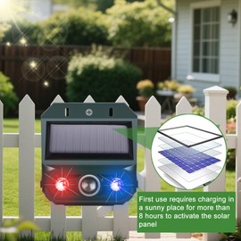 4 Pack Solar Ultrasonic Nocturnal Animal Repeller,Ultrasonic Deer Deterrent Outdoor for Yard,Predator Lights with Red&Blue for Chicken Coop,Effective Bird Repellent Outdoor for Fox Coyote Skunk