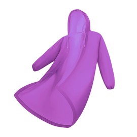 Bombinate Raincoat, Storage Bag Included, Hat, Rain Poncho, Unisex, Translucent, purple