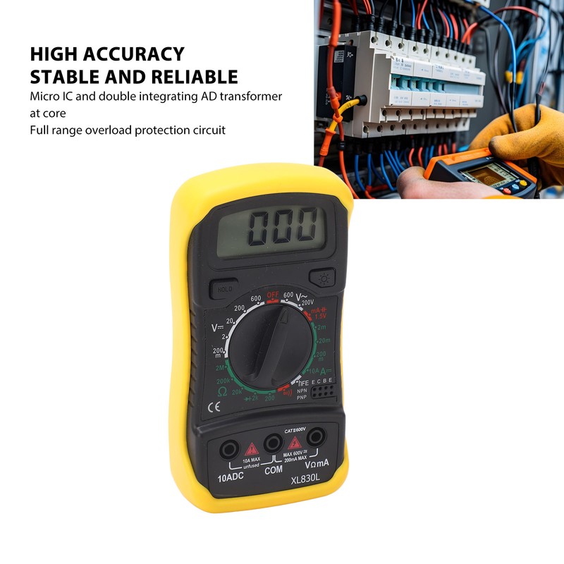Digital Multimeter Auto Ranging High Accuracy AC DC Voltmeter Ohm
