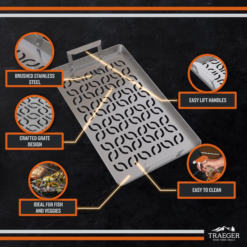 Traeger Grills BAC610 ModiFIRE Stainless Steel Fish & Veggie Grill