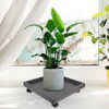 DOITOOL 14.2 Inch Square Plant Saucer with Wheels, Heavy Duty
