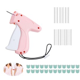 Stitch Gun, Stitchy Quick Clothing Fixer, Mini Stitch Gun White Small Bear Clips 100Pcs and Glue pins 1100 Pieces, Hang Tag Labels Tags Gun for Clothes, Socks, Hat, Fashion Store