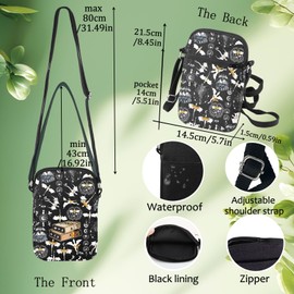 LEVLO 4th Wing Crossbody Bag Dragon Rider Gift Iron Flame Dragon Rider Shoulder Bag 4th Wing Bookish Merch, 4wing C Black