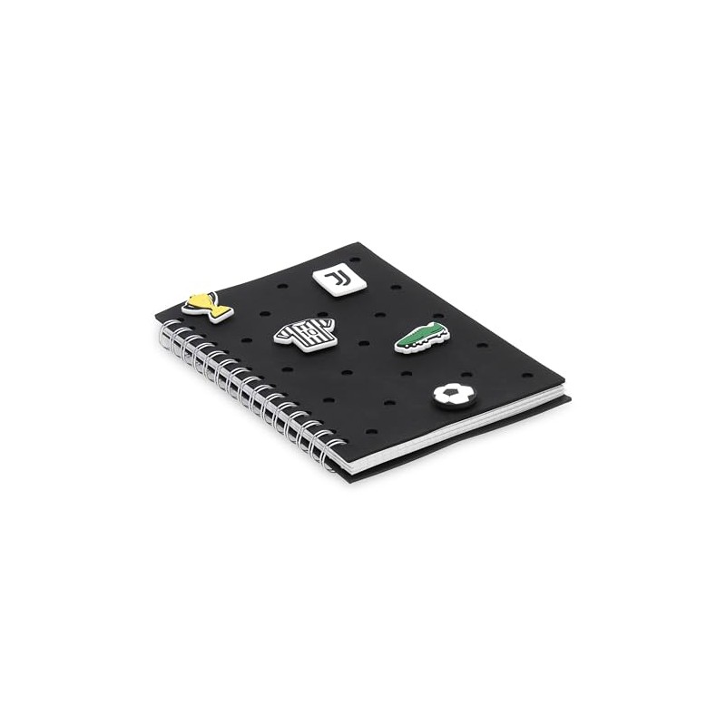Juventus - Notebook con Patch, Quaderno a Quadretti, Prodotto Ufficiale
