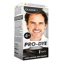 Glamorize Pro Dye Creme Colour Hair Dye for Men Shade, 1 - Black