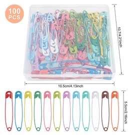 YOYUSH 100 Pcs 55mm Safety Pins, Rust Resistant Large Safety Pins, Strong Nickel Plated Steel Sewing Pins for Clothes DIY Crafts Jewelry Making Sewing Quilting Pinning(Multicolour)