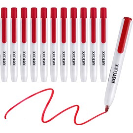 carrotez Retractable Dry Erase Markers, Low Odor Whiteboard Markers, Bullet Tip, Thin Barrel, 12 Count, Red