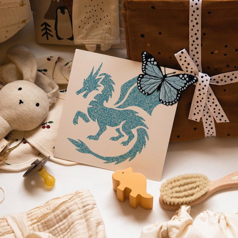 FINGERINSPIRE 9 PCS Dragon Painting Stencil 5.9x5.9inch Dragon Silhouette Template