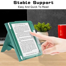 DINGGUAGUA Case Compatible with Tolino Vision Color (2024)/Vision 6 (2021) & Kobo Libra Colour (2024)/Libra 2 (2021) 7 Inch E-Reader, Protective Case with Stand with Hand Strap, Green