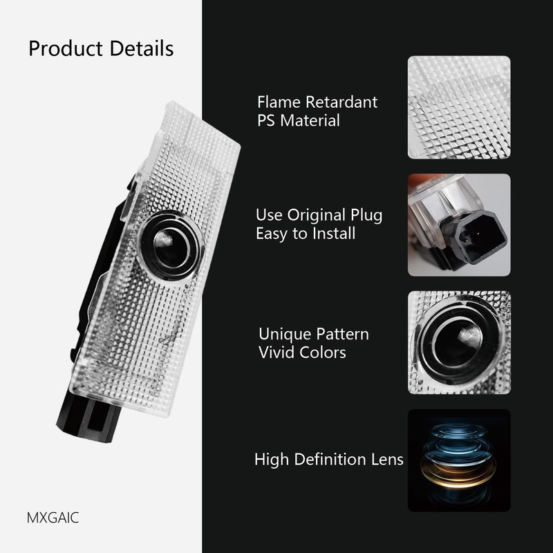 MXGAIC 2Pcs Car Door Lights Compatible With Challenger 2015-Present. Personality