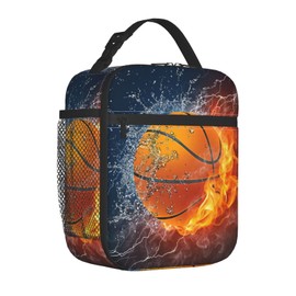 Cool Basketball Ball Lunch Bag For Boys Girls Reusable Lunch Box Insulated Meal Bags Portable Lunch Tote For Kids School Men Work Travel Picnic