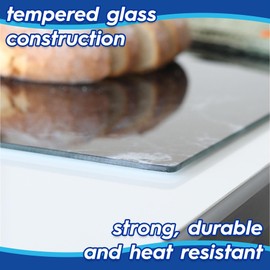 Harbour Housewares Rectangle Glass Chopping Board - 30cm x 20cm - Black Marble - 1x Tempered Heat-Resistant Home Kitchen Worktop Saver Hob Cooker Stove Top Surface Protector Cover Cutting Boards