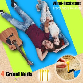 CoroRio Sandproof Beach Blanket, Oversized 79" X 83" Waterproof Beach Mat, Professional Portable Beach Blankets Accessories for Vacations, Lightweight Outdoor Picnic Blanket for Camping, Hiking