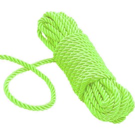 KuTi Kai All Purpose Rope 8 mm 10M - 32 Feet Length Strong Multifunctional Soft 100% Nylon Rope Natural Twisted Durable Long Ropes (Green)