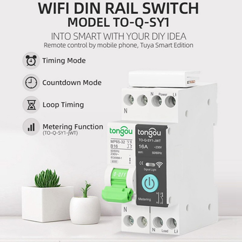 Small Intelligent Circuit Breaker Voice Control Timed Delay Remote WiFi