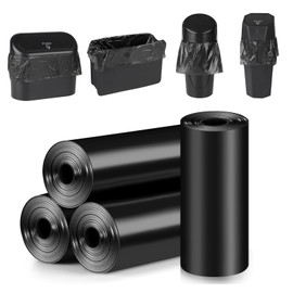 Accmor Mini Trash Bags for Car 4 Rolls/60 Counts, Small Leak-Proof Car Garbage Bin Bag Multipurpose for Auto Waste Can & Desktop, Disposable Cars Litter Accessories (Vehicle Dustbin is not Included)