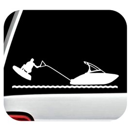 Wakeboard Water Skiing Speedboat Decal Sticker for Car Window 8 Inch BG 432