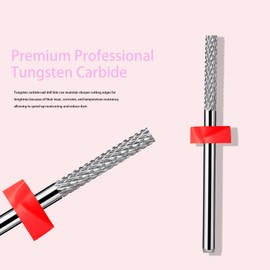 ERUIKA Safety Nail Drill Bits,3/32" Tungsten Carbide Cuticle Drill Bits,Two Way Rotate for Nail Bed File Dead Skin Nail Prepare Cleaning,Manicure Nail Home Salon Tools (Flat Head, Fine-F)