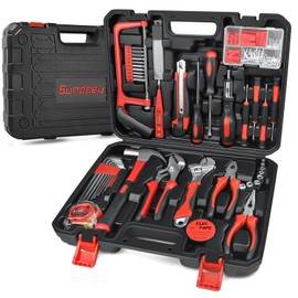 Sundpey Home Tool Kit 148-Pcs - Household Basic portable Hand Repair Tool Set with Case & Ratcheting Screwdriver & Hex Key & Pliers & Wrench & Voltage Tester & Water Pump Plier for Men Women