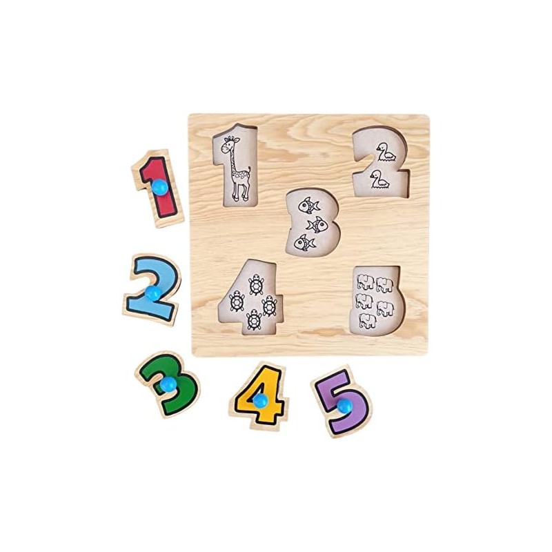 Rompecabezas de Madera con pija para niños pequeños - Números