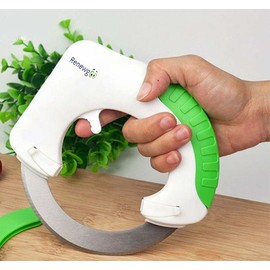 Chef Randall The Rock Chop and Rolling Knife with Extra Blade, Gliding Bearing Control, Green