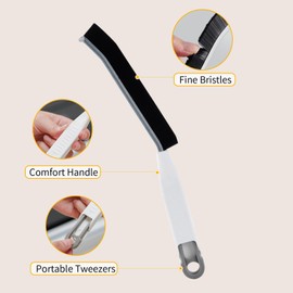 Randfooy 2 PCS 2in1 Hard Bristle Crevice Cleaning Brush, Dead Corners Multifunctional Brushes, Bathroom Gap Cleaning Brush, Multifunctional Brush Crevice Gap Cleaning Brush Tool for Bathroom Kitchen