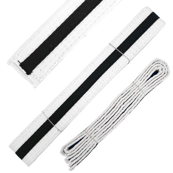 Ace Martial Arts Supply Black Stripe Color Belt (White, 5)