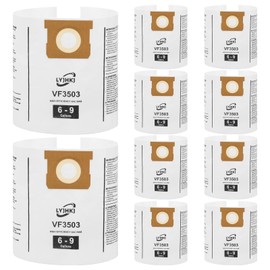 10 Pack Rigid VF3503 Shop Vac Bags For Ridgid 5-10 Gallon Wet Dry Vacuums, Ridgid Vacuum Bags Replacement for WD5500, VAC5000, WD0670, WD6425, HD0918, WD0970, WD0975, WD1060, 50328/1000RV, WD10220