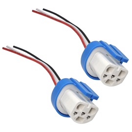 9007 9004 HB1 HB5 High Temperature Ceramic Headlight Plug Pigtail (Pack of 2) - Male Wire Harness for Headlight Fog Light Female Socket