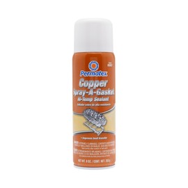 Permatex 80697 Copper Spray-A-Gasket Hi-Temp Adhesive Sealant, 9 oz. net Aerosol Can 2 Pack (2) 2