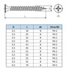 3.5 x 45 mm Drywall Black Screws, Plaster Hoods, Self-Tapping